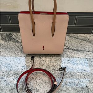 Christian Louboutin Pink Leather Paloma Tote bag Shoulder Bag 2way Rare Japan